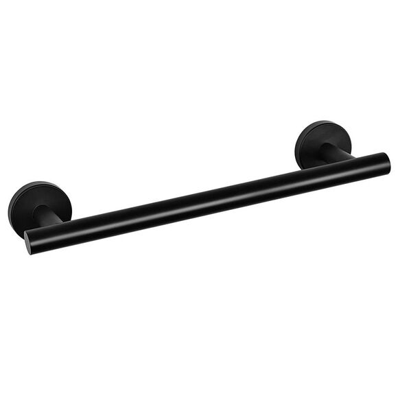 Towel Bar Wall Mounted Stainless Steel Hanger for Bathroom Black - Picture 1 of 6